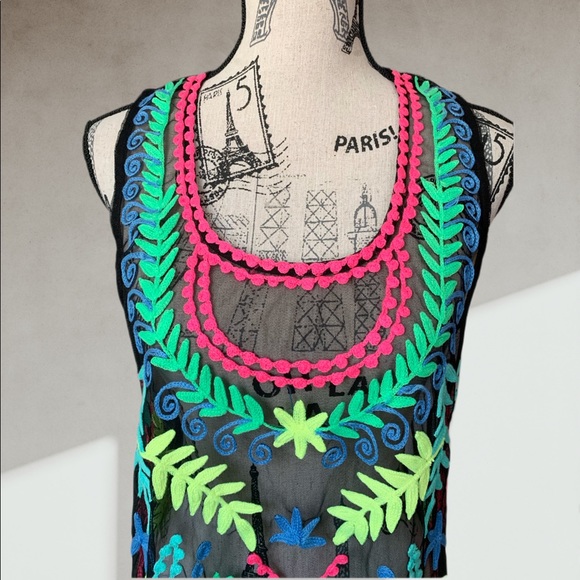 🍋 Embroidered neon bikini cover MEDIUM - Picture 3 of 8